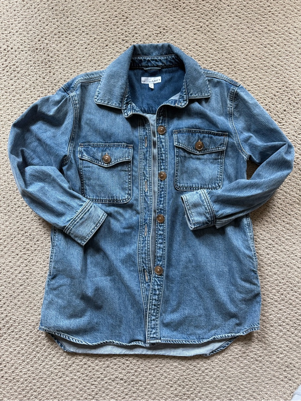 LOFT Denim Button-Down Shirt/Blazer